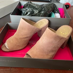 Vince camuto pink suede heels